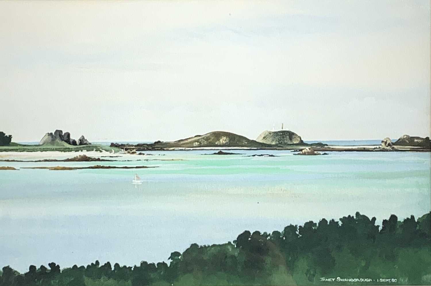 Lot 200 - Janet SWANBOROUGH View to Round Island, St...