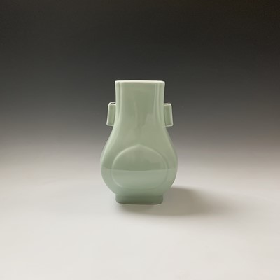 Lot 9 - A Chinese celadon hu-form vase, Guangxu Period,...