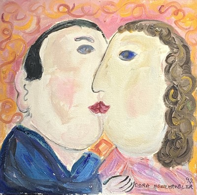 Lot 1047 - Dora HOLZHANDLER (1928-2015) The Kiss Acrylic...
