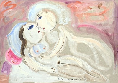 Lot 1048 - Dora HOLZHANDLER (1928-2015) Lovers Acrylic...