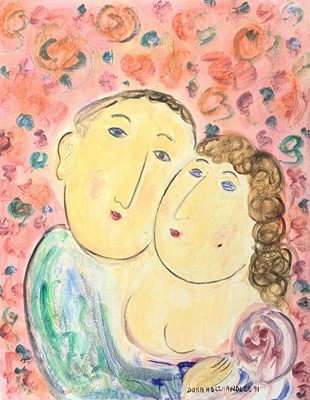 Lot 1049 - Dora HOLZHANDLER (1928-2015) Embrace Acrylic...