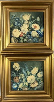Lot 1088 - 18th Century English School Flowers A pair of...