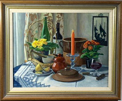 Lot 87 - Denis ABRAHAM (1920-2020) Still life- interior...
