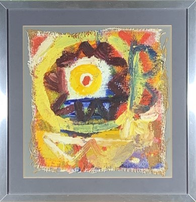 Lot 205 - Clare WARDMAN (1960) 'Flowers' Oil on hessian...
