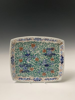 Lot 60 - A Chinese porcelain tray, Qing period, the...