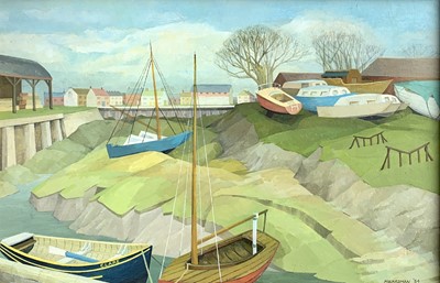 Lot 198 - Margaret WARDMAN (1922- 2020) 'Boatyard,...