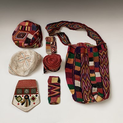 Lot 384 - A Turkoman tribe hat, diameter 18cm, a similar...