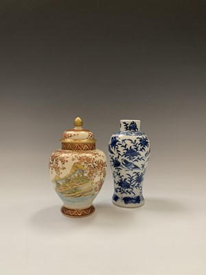 Lot 127 - A Japanese Satsuma porcelain vase and cover,...