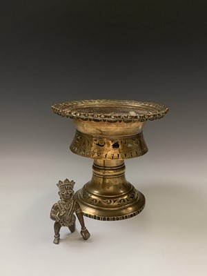 Lot 149 - A Burmese circular pierced brass stand, 19th...