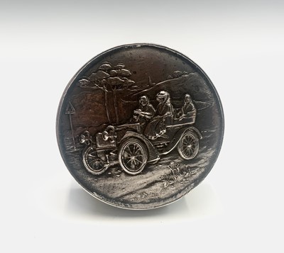 Lot 98 - A modern silver pillbox the lid shows an early...