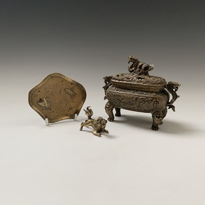 Lot 215 - A Chinese bronze censor, Xuande mark, height...