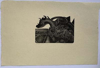 Lot 1406 - Clifford Cyril WEBB (1895-1972) Dragon Woodcut...