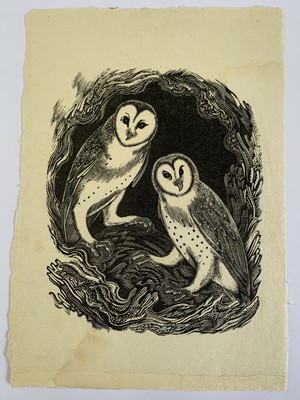 Lot 1417 - Clifford Cyril WEBB (1895-1972) Owls Woodcut...