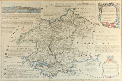Lot 1332 - Map, handcoloured T. KITCHIN Pembrokeshire 57...