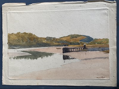Lot 1419 - Frank SHORT (1857-1945) The jetty, Kippford...
