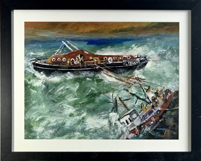 Lot 239 - Roy DAVEY (1946) The Rescue Acrylic on Wood...