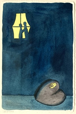Lot 1185 - Patrick HUGHES (1939) Jealousy Watercolour...