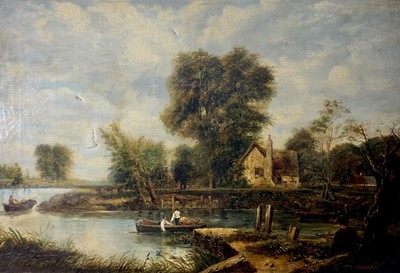 Lot 1192 - F. W. WATTS The Bend of the River Oil on...