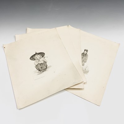 Lot 335 - Four etchings, possibly Cambodia, early 20th...