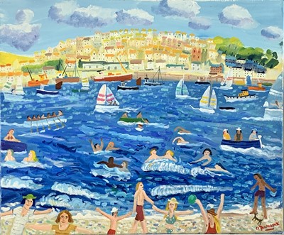 Lot 253 - Alan FURNEAUX (b.1953) Rock Oil on canvas...