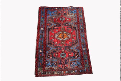 Lot 497 - A Hamadan rug, North West Persia, the indigo...