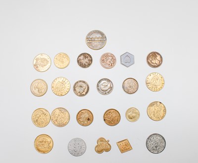 Lot 210 - Victorian and Edwardian gaming tokens plus...