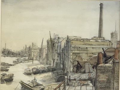 Lot 1229 - Gwen MAY Rotherhithe Watercolour Signed...
