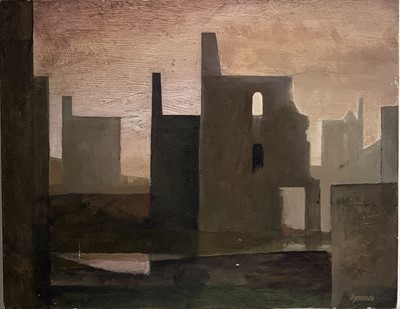 Lot 295 - Ken SYMONDS (1927-2010) Minescape Oil on board...