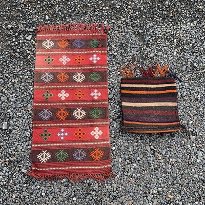 Lot 453 - A Belouch bag, with kelim back, the indigo...