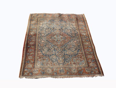 Lot 455 - A Kashan rug, Central Persia, the indigo field...