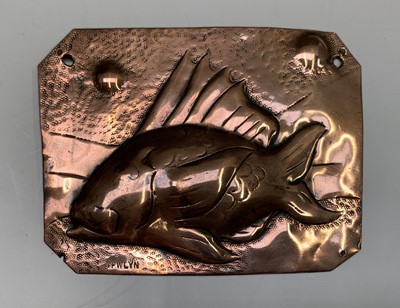 Lot 546 - An Arts and Crafts period Newlyn copper plaque,...