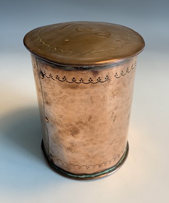 Lot 549 - An Arts and Crafts period copper tea caddy of...