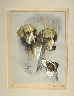 Lot 1258 - Arthur WARDLE (1864-1949) Foxhounds Coloured...