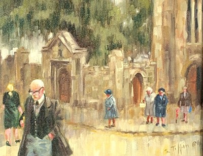 Lot 341 - Sheila TIFFIN (b.1952)   St Ives, figures by...