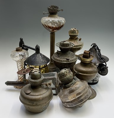 Lot 183 - A brass carriage type wall light, two other...