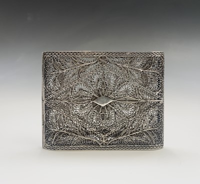 Lot 81 - A silver filigree cigarette case 83.3gm