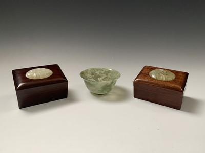 Lot 109 - A pair of Chinese wooden boxes, each mounted...