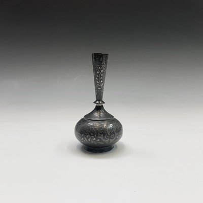 Lot 397 - An Indian Bidri-Ware vase, 19th century, with...