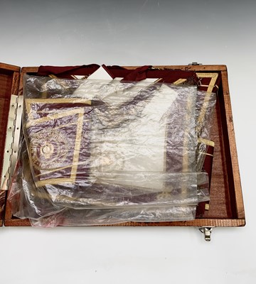 Lot 263O - RAOB regalia - A briefcase and 2 wooden boxes...