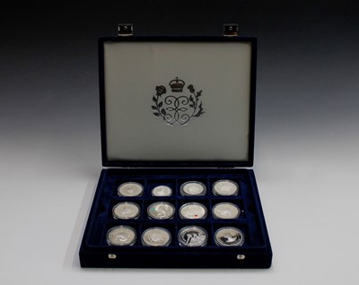 Lot 16 - Silver proof coins - 14 crown size including...
