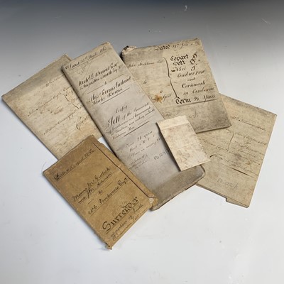 Lot 1324 - CORNISH TIN MINING INDENTURES. Five Setts for...