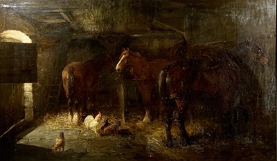 Lot 863 - Wouterus I VERSCHUUR (1812-1874) Horses in a...