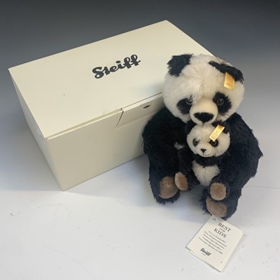 Lot 568 - Panda with baby - Boxed Steiff. "Cha Cha" bear....