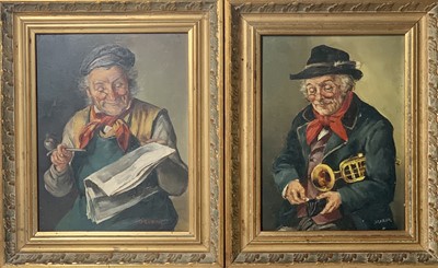 Lot 804 - GRUBER (German, 20th Century) Two character...