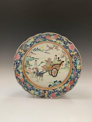 Lot 87 - A Chinese Canton famille rose charger, late...