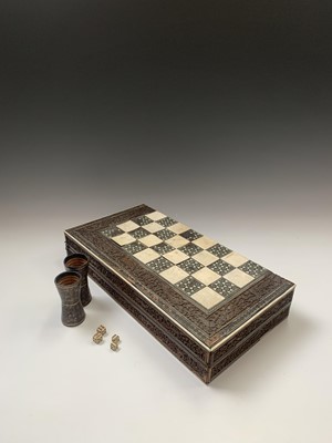 Lot 366 - An Anglo-Indian sandalwood games board, 19th...
