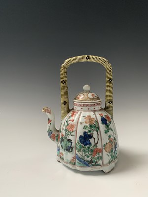 Lot 63 - A Chinese famille verte porcelain kettle,...