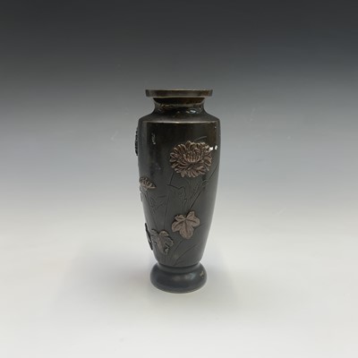 Lot 276 - A Japanese bronze vase, Meiji Period, height...