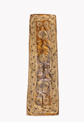 Lot 1012 - An Ottoman yellow silk embroidery, late 19th...