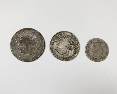Lot 58 - BOLIVIA: A collection of 3 silver 19th century...